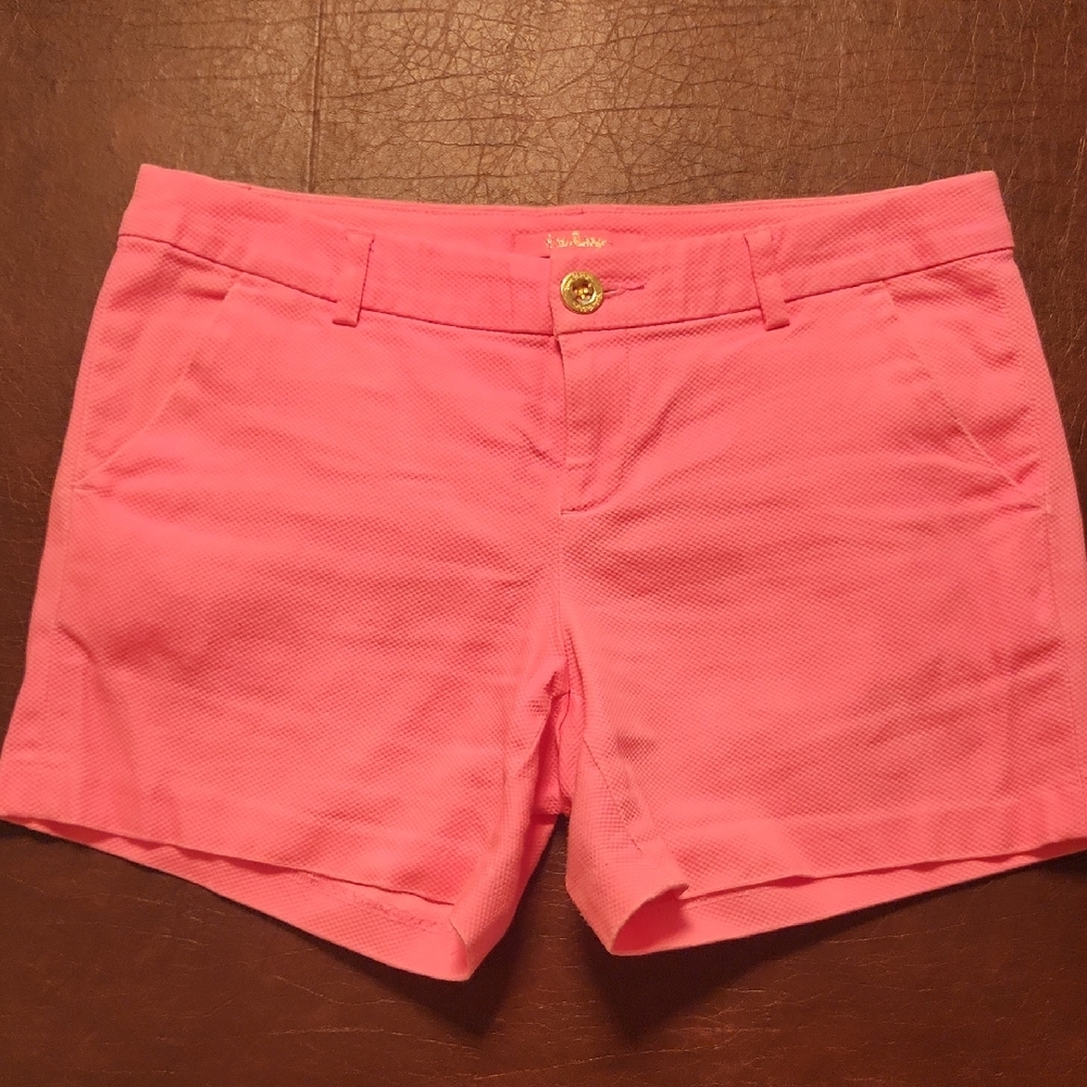 Lilly Pulitzer Pink Shorts with Cuffed Hem